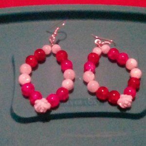 Women's Handmade White Roses Earrings